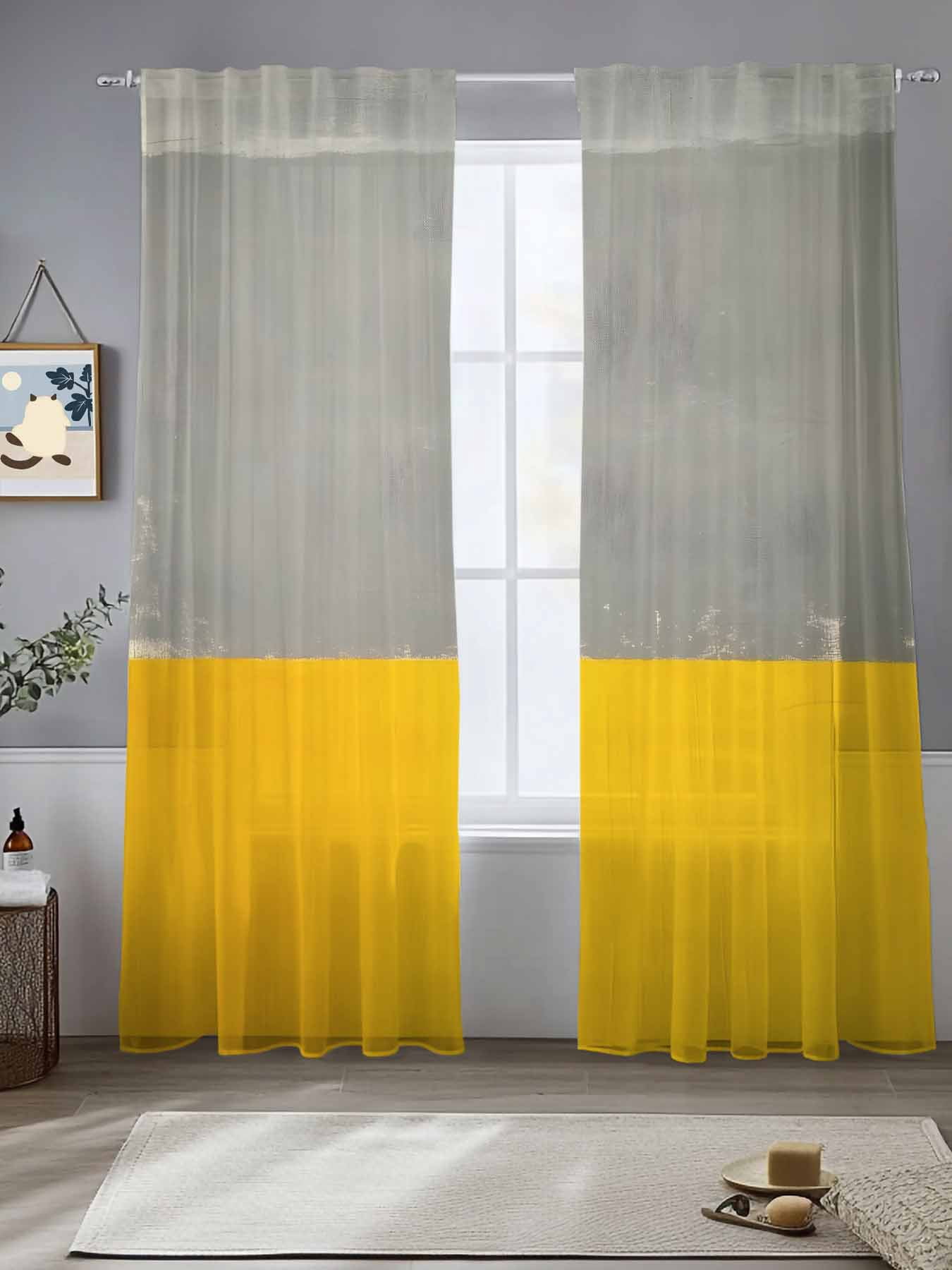 Gray And Yellow Curtainsnull