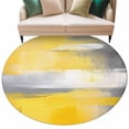 thumbnail image 1 of Gray Yellow Gradient Round Area&nbsp;Rug 7ft Watercolor Retro Non-Slip&nbsp;Washable Circle Rugs Soft Felt Indoor Floor Mat for Bedroom Kitchen Living Room Bathroom, 1 of 9