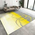 thumbnail image 1 of Artistic Abstract Yellow Gray Area Rugs, Beautiful Indoor Non-Slip Kids Rug, Machine Washable Breathable Durable Carpet For Living Room Study Dining Decor Mat 3' x 5', 1 of 6