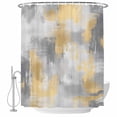 thumbnail image 1 of Gray Yellow Painting Art Fabric Shower Curtain Abstract Washable Shower Curtains for Bathroom, Waterproof Bath Curtain with Hooks Home Decor 72x84in, 1 of 8