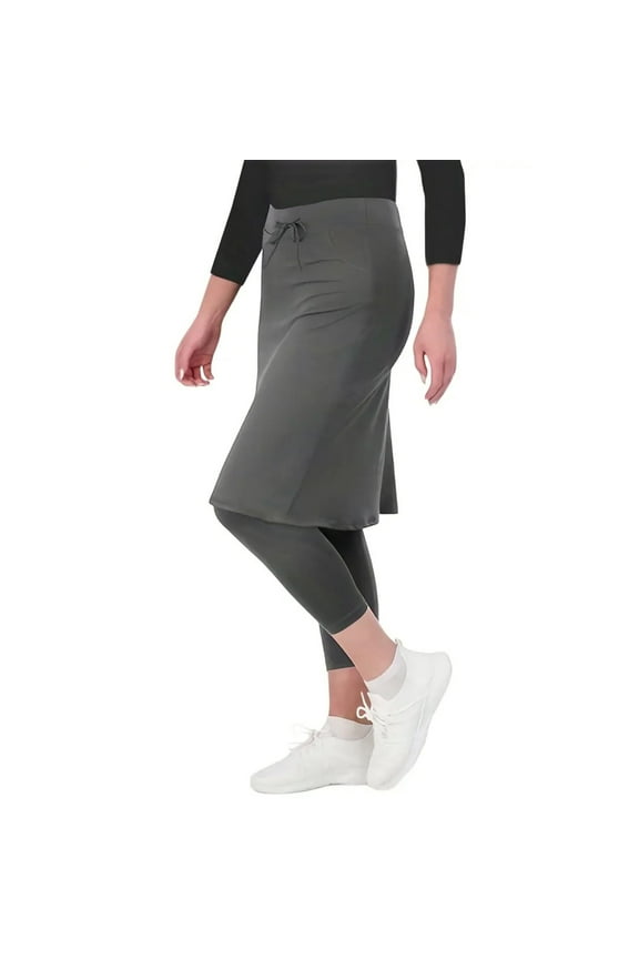Gray Yoga Pants Women's Straight Women's Drawstring Skirt Pants Sports Short Skirt Women's Two Piece Quick Drying Tennis Yoga Anti Glare Fitness Short Skirt Pants