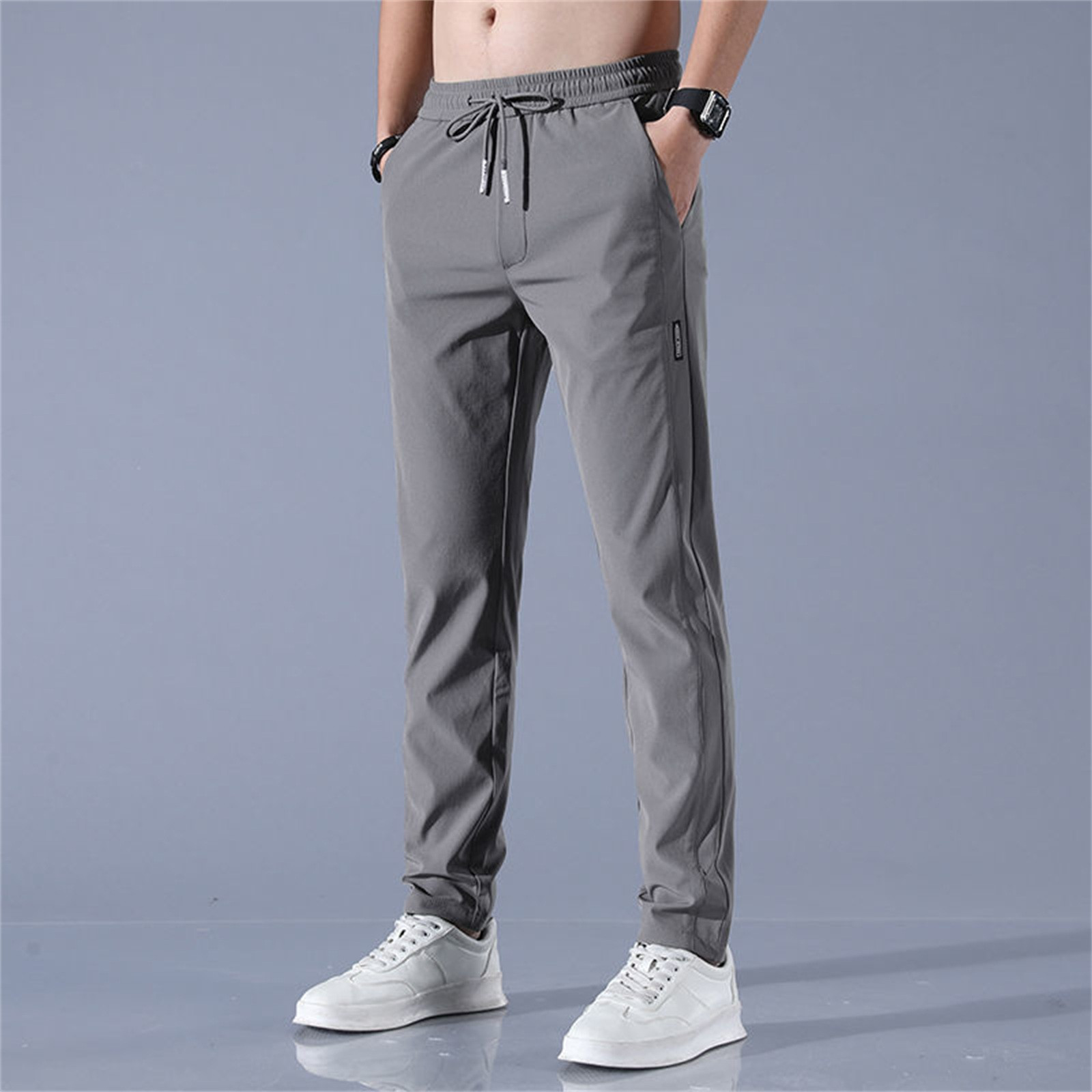 Gray Young Adult Clothing With Deep Pockets Loose Fit Casual Jogging ...