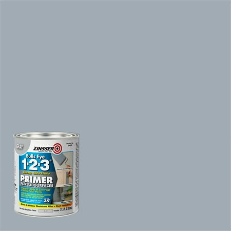 product image of Gray, Zinsser Bulls Eye Water-Based 1-2-3 For All Surface Primer-286258, Quart