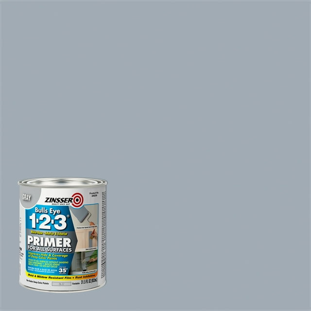 Gray, Zinsser Bulls Eye WaterBased 123 For All Surface Primer286258