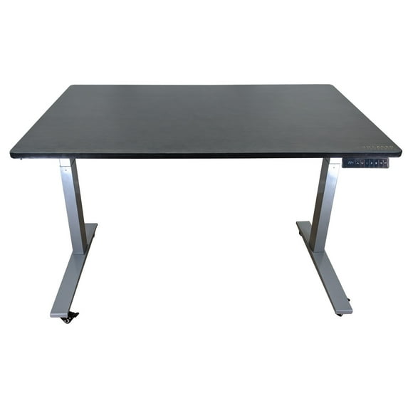 Gray and Black 52" Bamboo Dual Motor Electric Office Adjustable Computer Desk