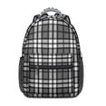 thumbnail image 1 of Gray and Black Checkered Pattern Backpack for School, Cute School Bag with Adjustable Shoulder Straps and Padded Back, 15.3"x11"x6.7", 1 of 5