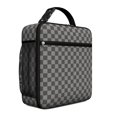 thumbnail image 1 of Gray and Black Checkered Pattern Insulated Lunch Bag Teens,Lunch Box for Men Women for Work,Picnic or Travel,10.2x9.5x4.3 Inches,8 Can Capacity, 1 of 6