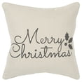 thumbnail image 1 of Gray and Cream Canvas Merry Christmas Decorative Throw Pillow, 1 of 5