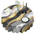 thumbnail image 1 of Gray and Gold Marble Ink Waves Pattern Round Tablecloth 60"x60",Wrinkle Wipeable Table Cloth for Kitchen Dining Room Picnic Patio Party, 1 of 6