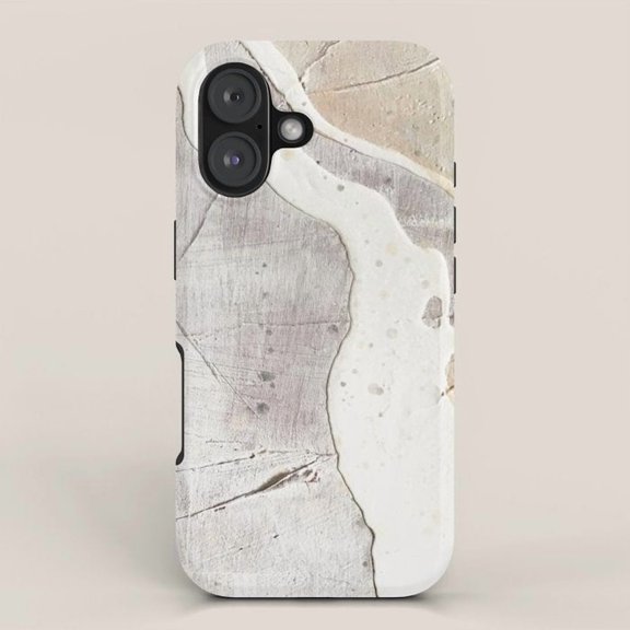 Gray and Off-White Flowing Stone Texture Tough Phone Case for Apple iPhone, Polycarbonate and TPU