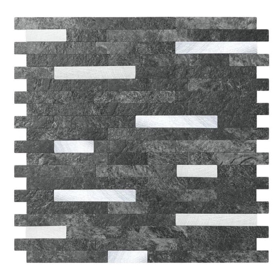 Gray and Silver Stack Peel and Stick Tile