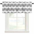 thumbnail image 1 of Gray and White Stripes Window Valance Curtain Sea Wave Rod Pocket Short Curtain for Living Room, Bedroom & Kitchen Window Decor 42x12in, 1 of 8