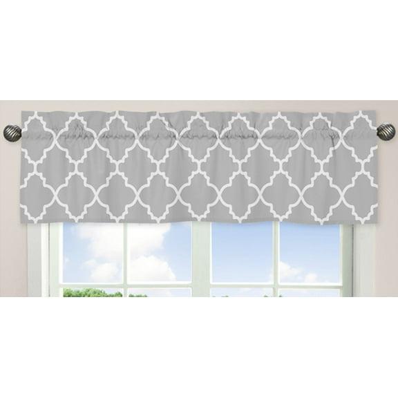Trellis Gray and White Collection Window Valance