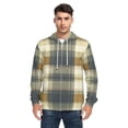 thumbnail image 1 of Gray and Yellow Pattern Men’s Hoodies Sweatshirt with Full Zip Pockets Fleece Jackets, 1 of 8
