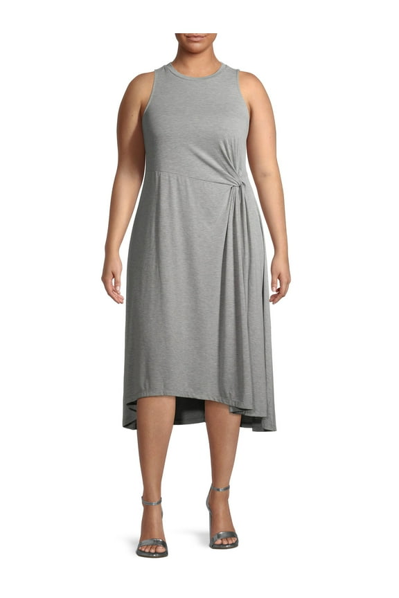 Gray by Grayson Social Women's Plus Size Ruched Jersey Midi Dress