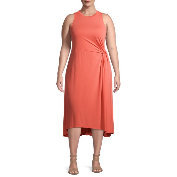 Gray by Grayson Social Women's Plus Size Ruched Jersey Midi Dress