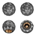 thumbnail image 1 of Gray crystal diamond valve stem caps shiny rhinestone valve dust cap plastic tire valve caps black with rubber seal (4 Pack), 1 of 6