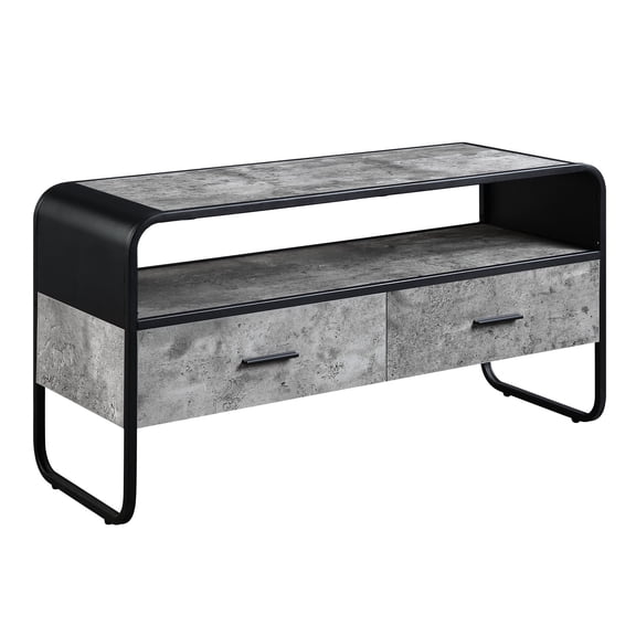 Gray finish TV stand with KD structure and side metal glide drawers for 39-inch or less TVs provides storage solutions
