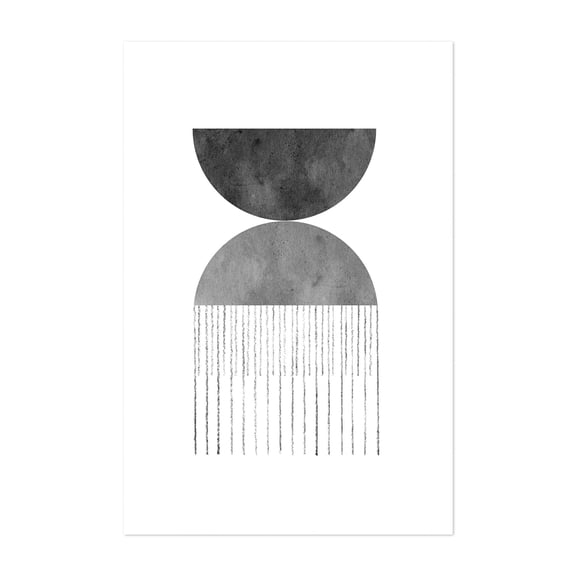 Gray mid century modern - Drawing Geometric Abstract Minimalist Black and White Modern Art Pattern Line Art Unframed Wall Art Print 40 x 60 inches