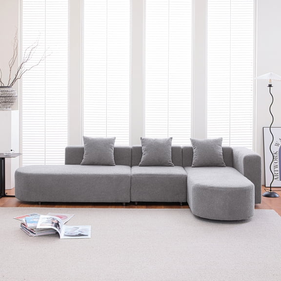 Gray modern L - shape sofa | Fitting well in modern living spaces | Aesthetic and comfortable addition to your room