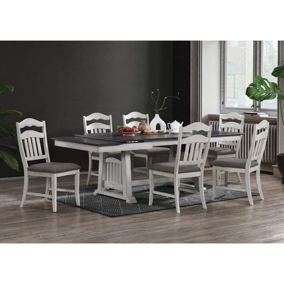 Gray top finish - Trestle base support - Lunch gatherings - Offers a stylish setting