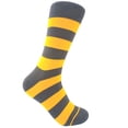 thumbnail image 1 of Gray with Yellow Color Mid-calf Stripes(Zebra Stripes) Dress Casual Socks for Men, 1 of 1