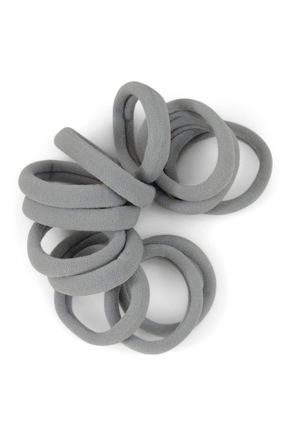 GrayHair Ties - Extra Gentle Soft and Stretchy Nylon Fabric Ponytail Holders - 12 Pack