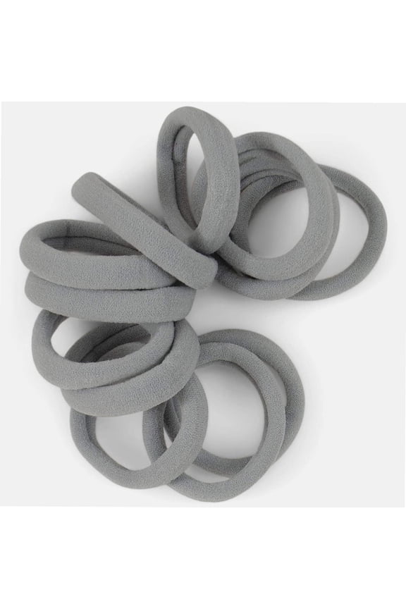 GrayHair Ties - Extra Gentle Soft and Stretchy Nylon Fabric Ponytail Holders - 12 Pack
