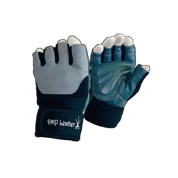 GrayWolf Workout Glove with Wrap Around Wrist Support and Anti-Slip Grip for Gym, Exercise, Fitness, Training, Lifts Made with Leather and Spandex