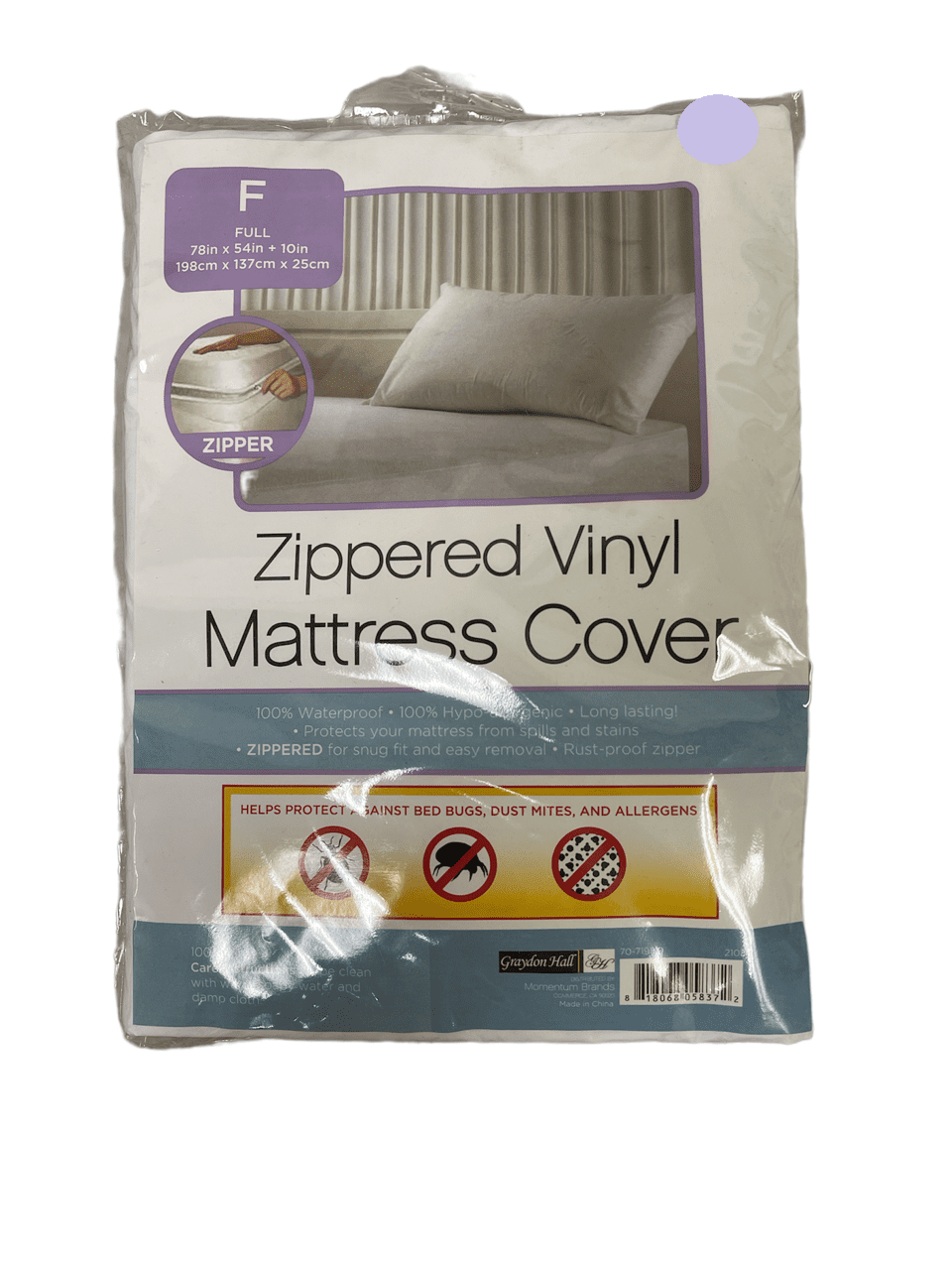 Graydon Hall Waterproof Zippered Vinyl Mattress Cover Bed Bug