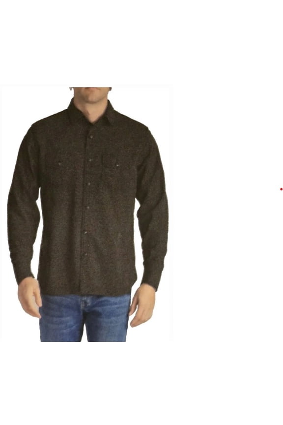Men Shirt Jacket (Brown, L)