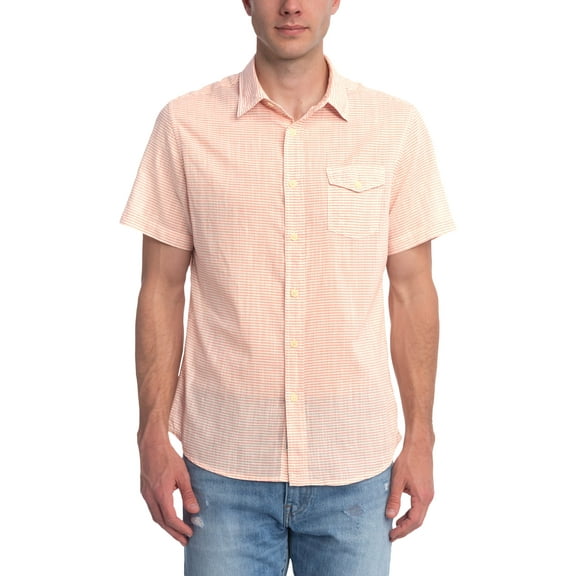Grayers RED CREAM Fairfield Micro Stripe Short Sleeve Shirt, US 2X-Large