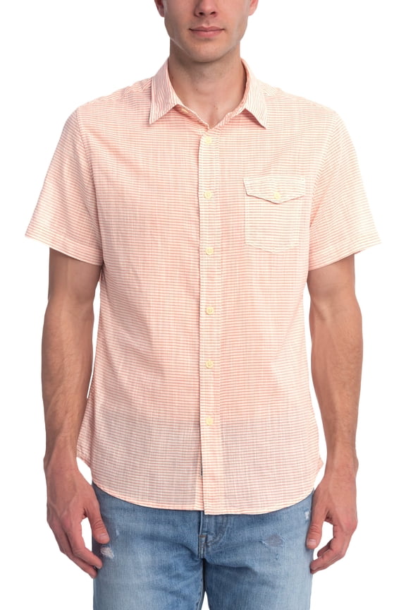 RED CREAM Fairfield Micro Stripe Short Sleeve Shirt, US 2X-Large