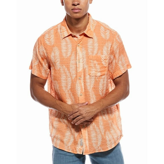 Grayers mens  Bamboo Dobby Printed Shirt, s, Orange