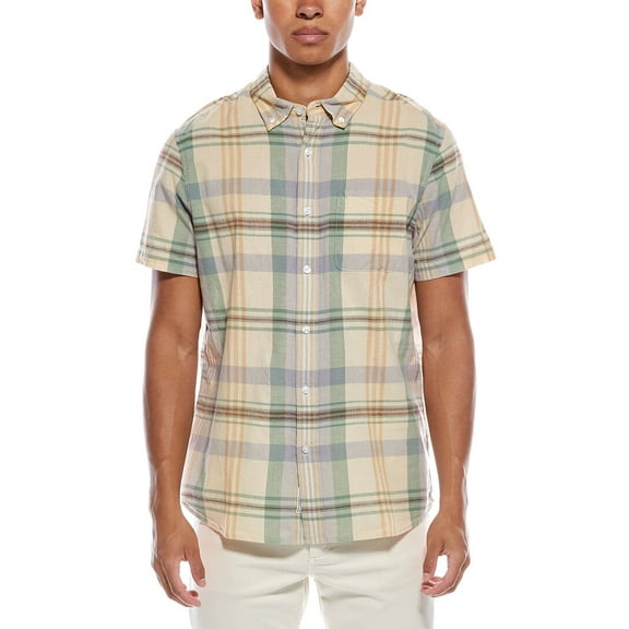 Grayers mens Classic Madras Plaid Shirt, s, Blue