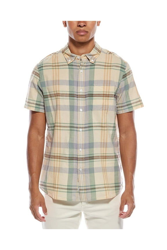mens Classic Madras Plaid Shirt, s, Blue