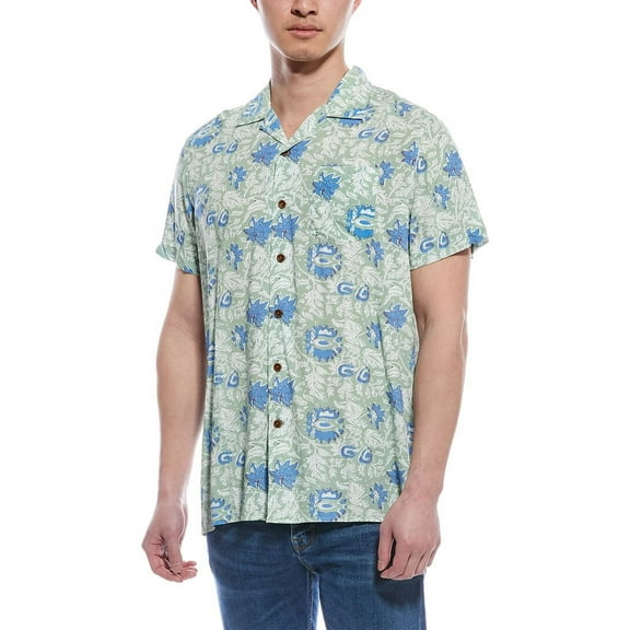 Grayers mens  Hawaiian Camp Shirt, s, Green