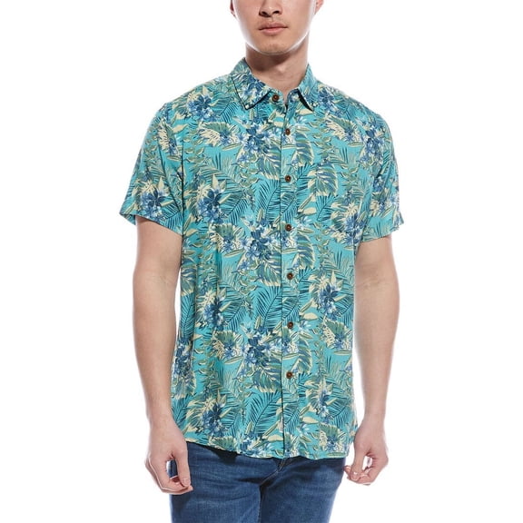 Grayers mens  Hawaiian Shirt, s, Green