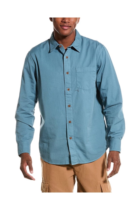 mens Lorenzo Dobby Weave Shirt, xs, Blue