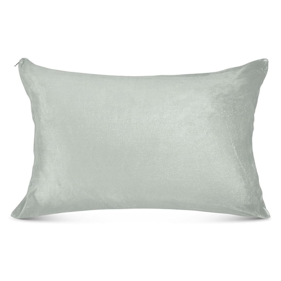 Grayish Green Plush Pillow Cases King Size Ultra Soft Warm Pillowcases with Zipper 20"x40"