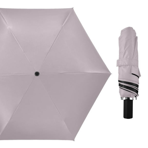 Grayish Lavender Compact Sun Umbrella Windproof Travel Umbrellas for Rain Strong Portable UV Protection