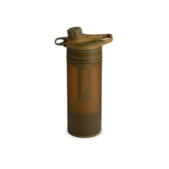Grayl GeoPress Purifier Bottle, Coyote Brown, 24 oz,