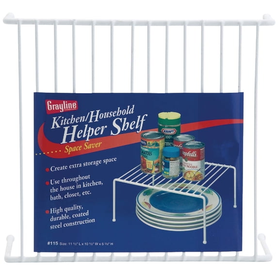 Panacea Grayline 40115, Medium Kitchen Helper Shelf, White