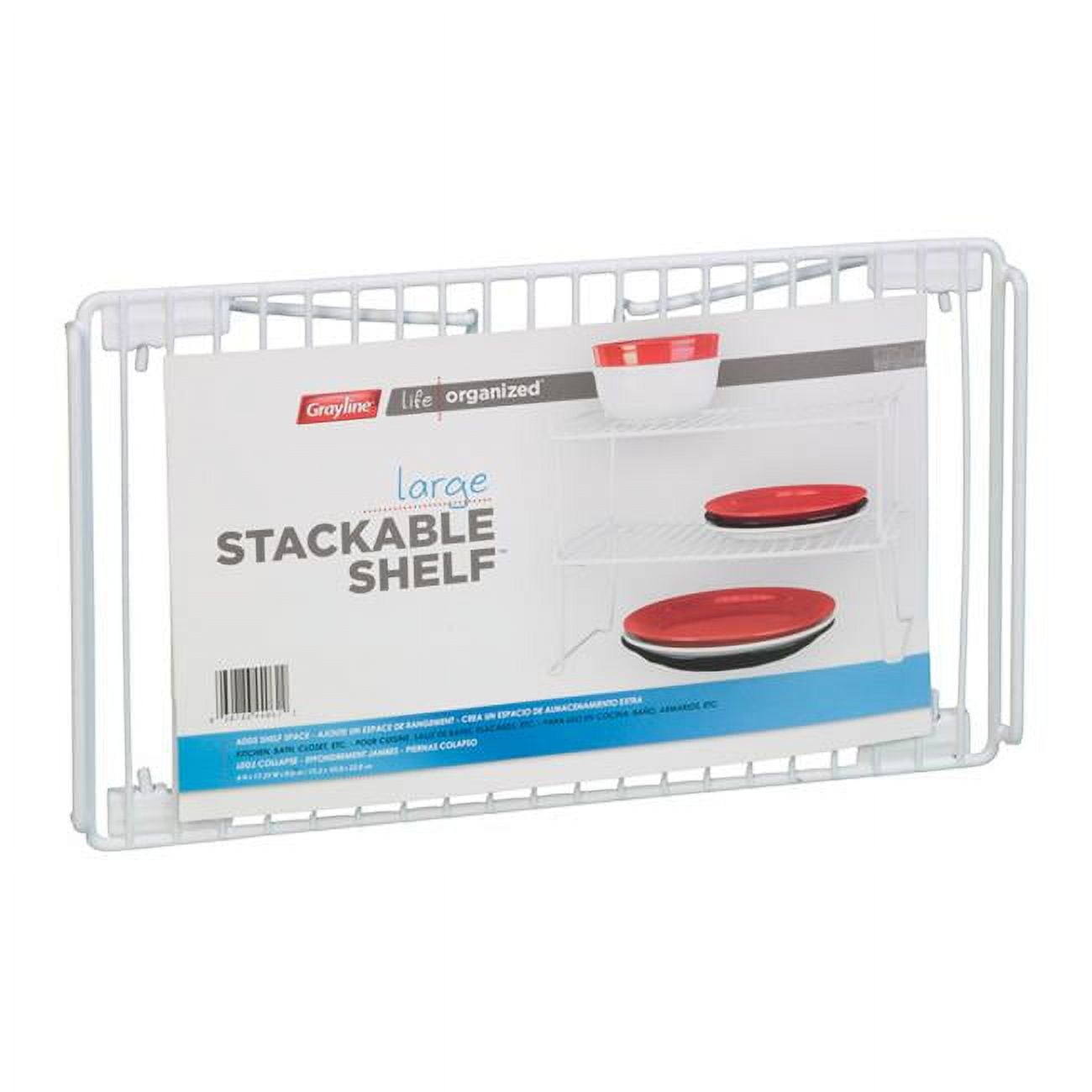 Grayline 6 x 9 x 17.33 in. PE Coated Stackable Shelf, White - Walmart.com