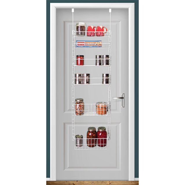 Grayline by Panacea OvertheDoor Organizer, White, 57.5"H