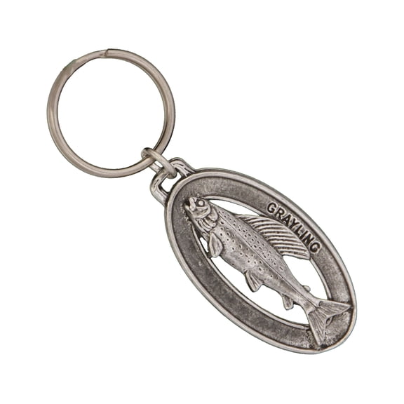 Grayling Keychain, Small, Fish, Fishing, F038KC, Key Fob, Key Ring, Keys, Zipper Pull, Luggage Tag, Pewter, Backpack, Over 300 Keychains Designs, Handmade in the USA