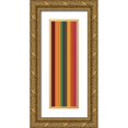 thumbnail image 1 of Grayscale 10x24 Gold Ornate Wood Framed with Double Matting Museum Art Print Titled - Stripe Totem IX, 1 of 4