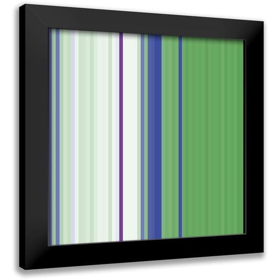 Grayscale 12x12 Black Modern Framed Museum Art Print Titled - Pinstripes XVII