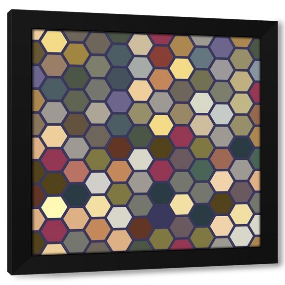 Grayscale 12x12 Black Modern Wood Framed Wall Art Titled - Small Hive IV