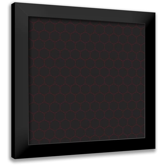 Grayscale 12x12 Black Modern Framed Museum Art Print Titled - Small Isometric Hive XVIII